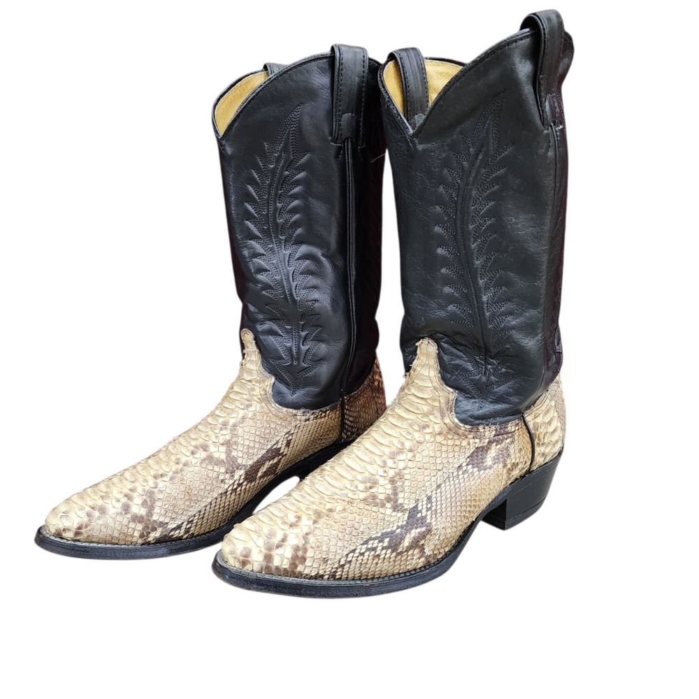 Vintage Abilene 6806 Snakeskin Cowboy Boots Men's 8.5D USA Western Exotic
